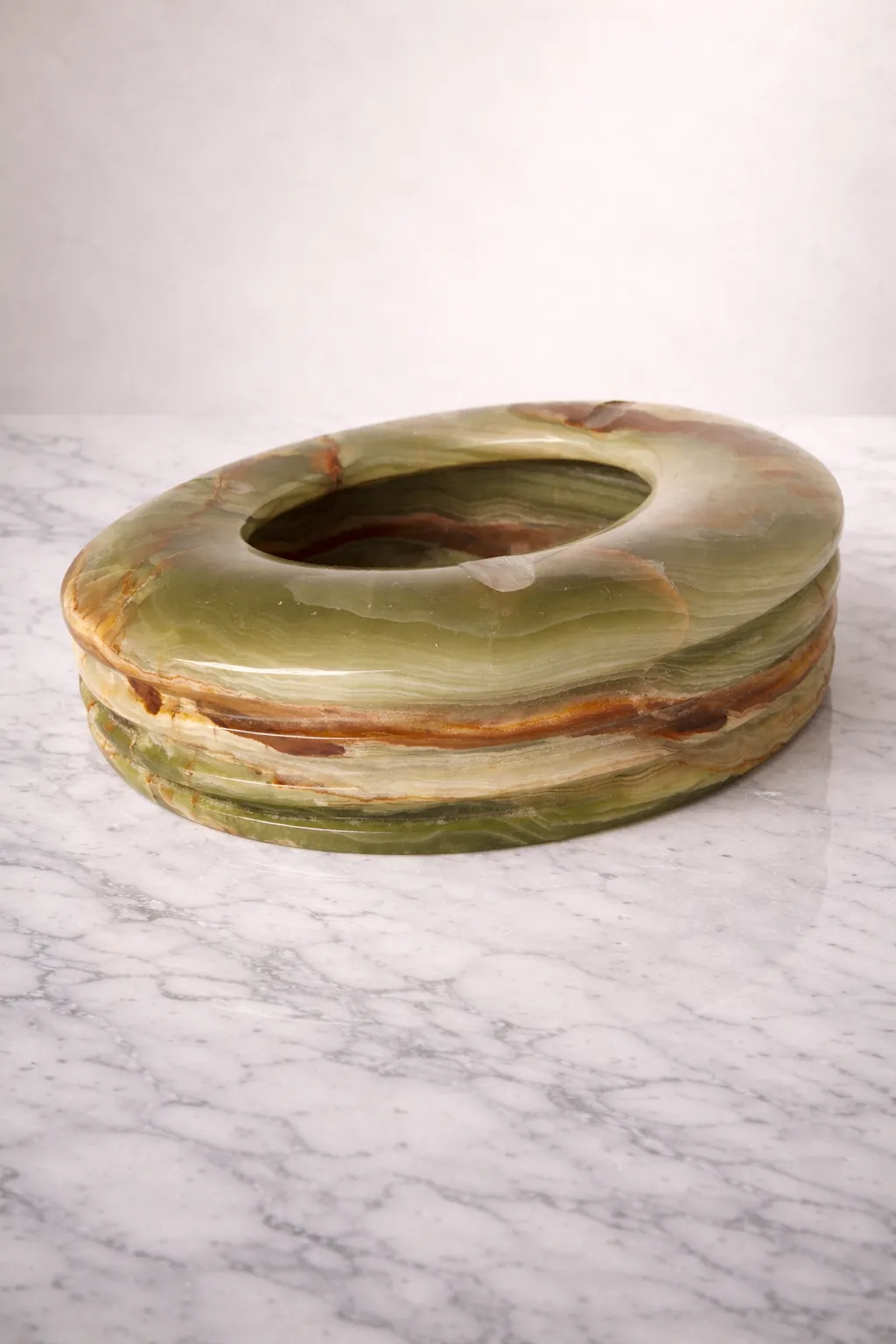 Green onyx stone ashtray