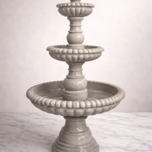 Grey marble multi tier garden water fountain