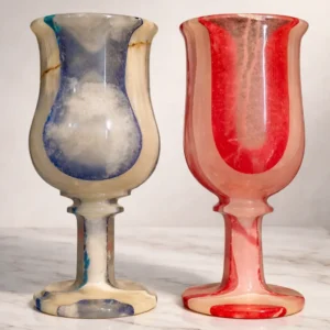 Decorative handcrafted onyx wine glass made from natural stone