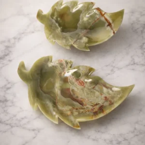 Green Onyx Leaf Dish