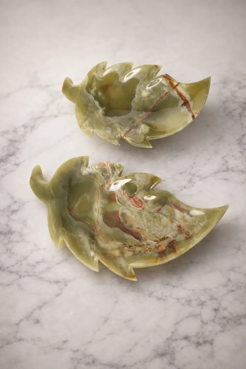 Green Onyx Leaf Dish