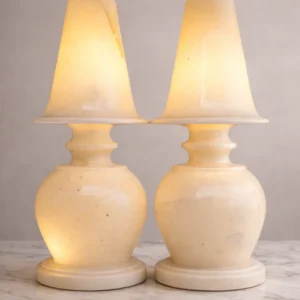 Vintage White Glass Mushroom Table Lamp