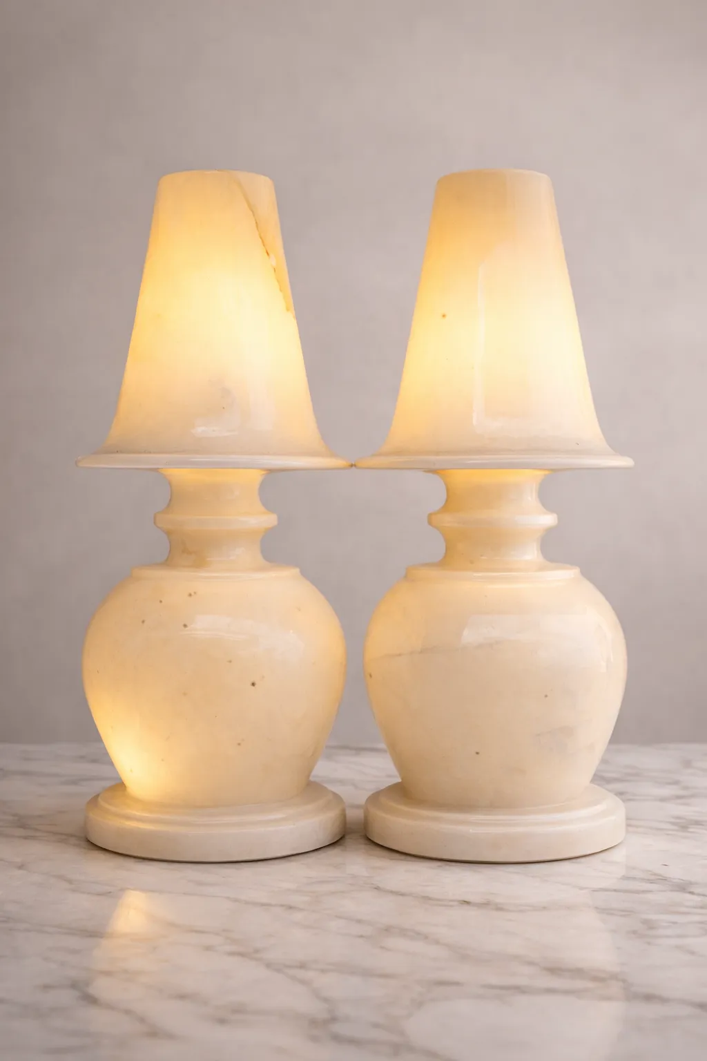 Vintage White Glass Mushroom Table Lamp